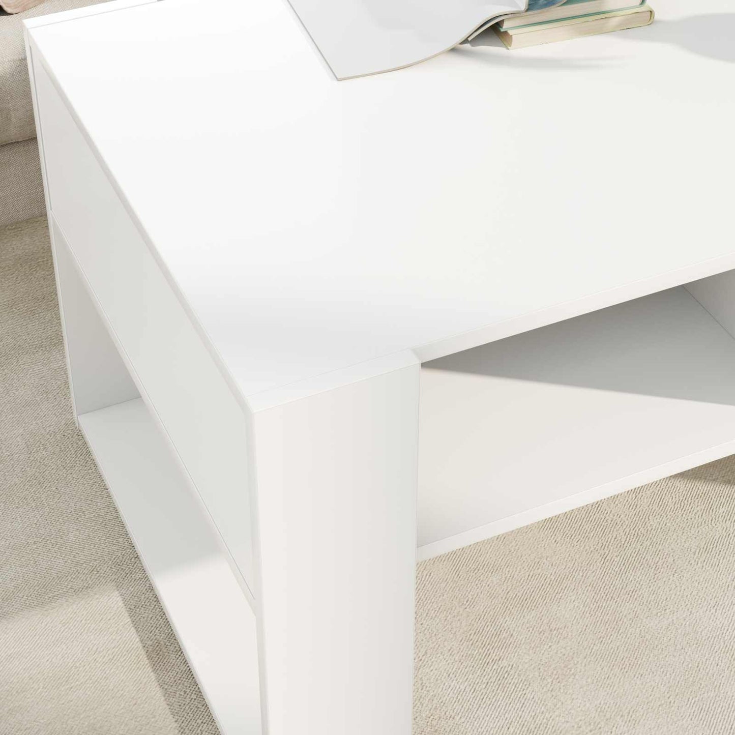 vidaXL Couchtisch mit Speicher Weiß 92 x 53 x 45 cm Holzwerkstoff