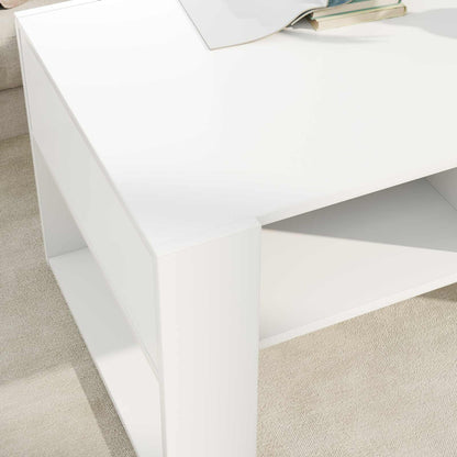 vidaXL Couchtisch mit Speicher Weiß 92 x 53 x 45 cm Holzwerkstoff