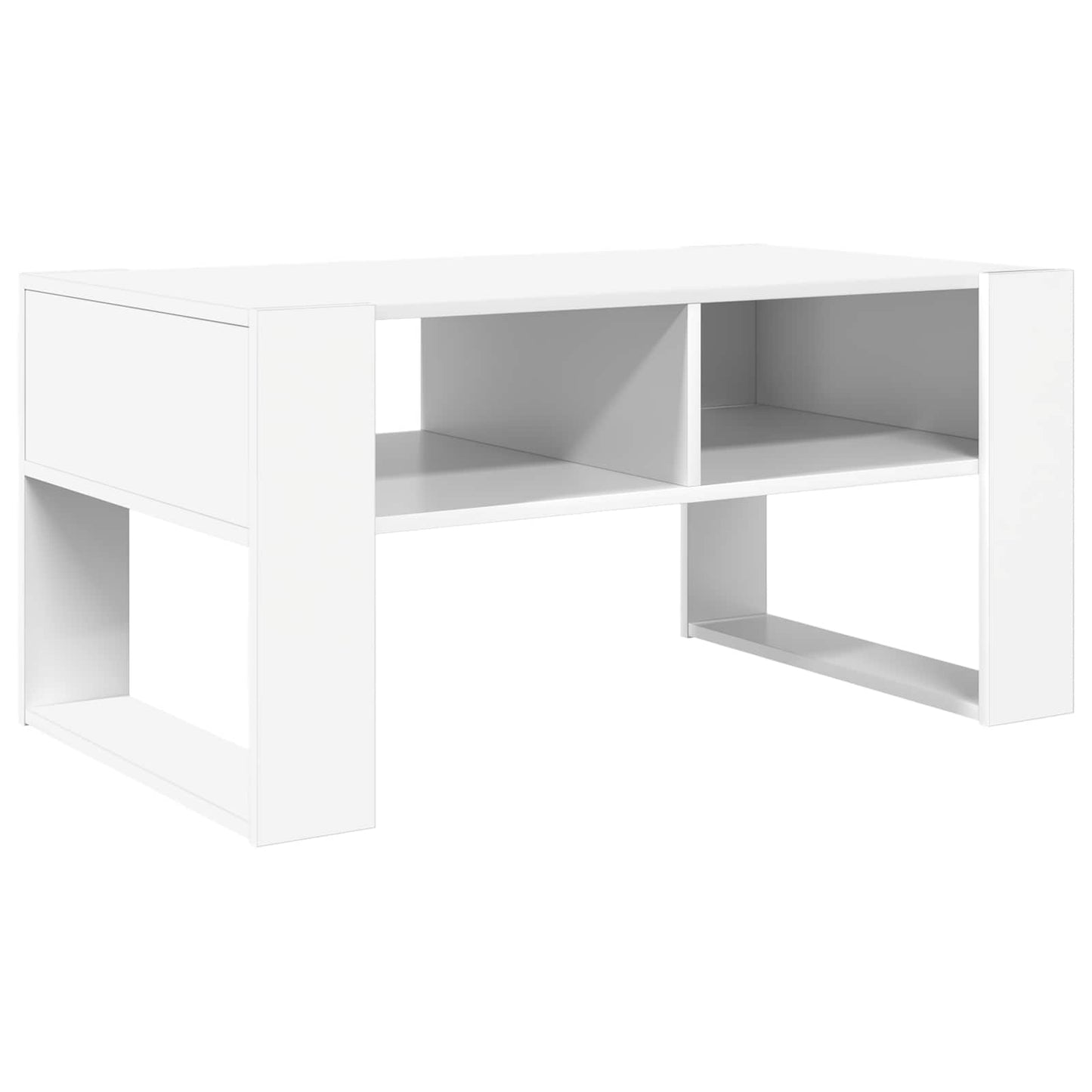 vidaXL Couchtisch mit Speicher Weiß 92 x 53 x 45 cm Holzwerkstoff