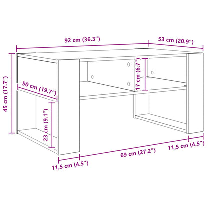 vidaXL Couchtisch Graues Sonoma 92 x 53 x 45 cm Holzwerkstoff