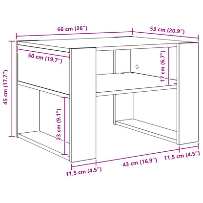 Couchtisch Schwarz Eichen-Optik 66 x 53 x 45 cm Holzwerkstoff