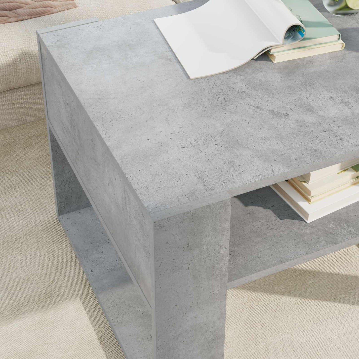 vidaXL Couchtisch Beton Grau 66 x 53 x 45 cm Holzwerkstoff
