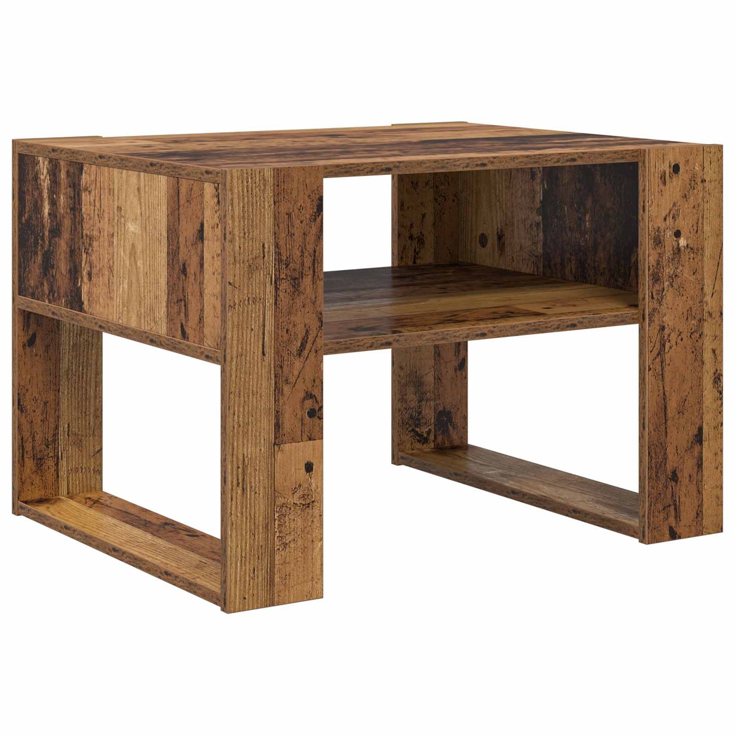 Couchtisch mit Speicher Altholz 66 x 53 x 45 cm Holzwerkstoff