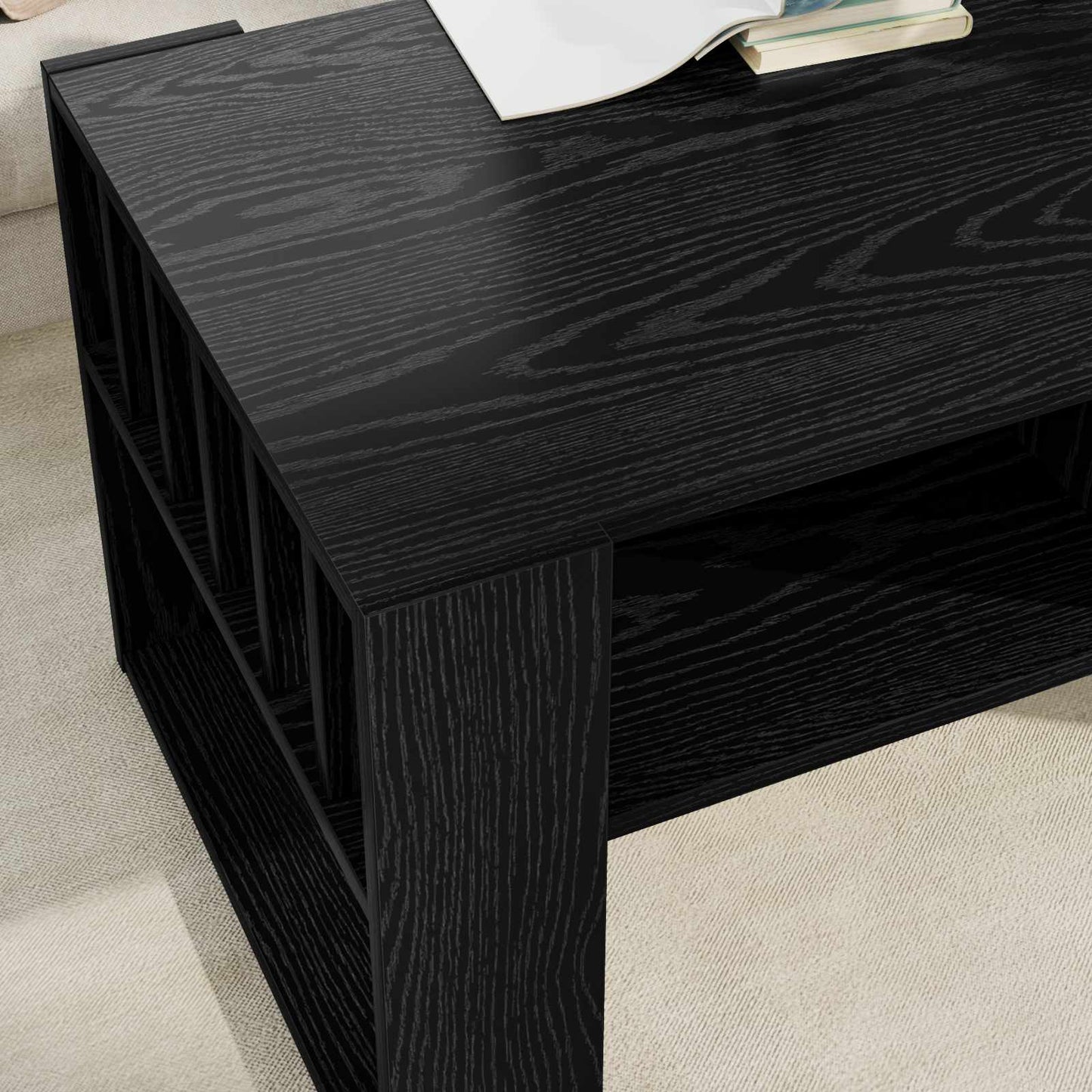 vidaXL Couchtisch Schwarz Eichen-Optik 92 x 49,5 x 45 cm Holzwerkstoff