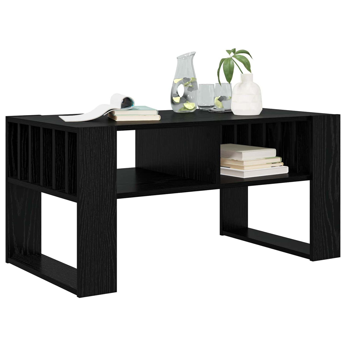vidaXL Couchtisch Schwarz Eichen-Optik 92 x 49,5 x 45 cm Holzwerkstoff