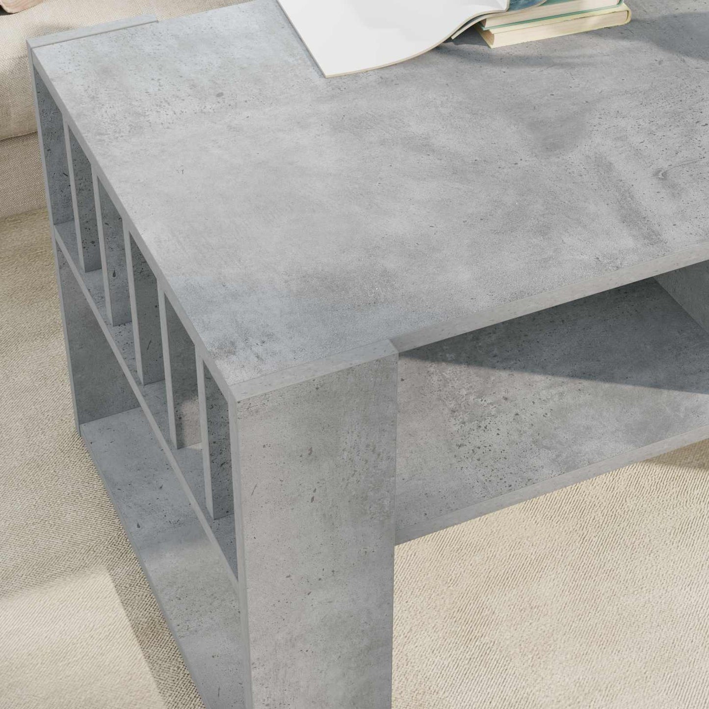 vidaXL Couchtisch Beton Grau 92 x 49,5 x 45 cm Holzwerkstoff