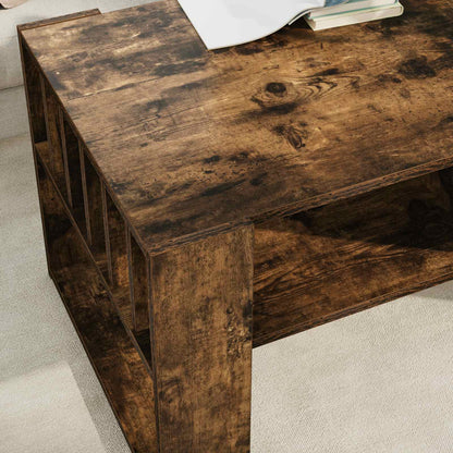 vidaXL Couchtisch Geräucherte Eiche 92 x 49,5 x 45 cm Holzwerkstoff
