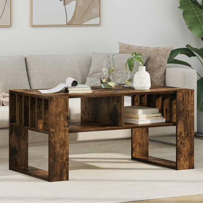 vidaXL Couchtisch Geräucherte Eiche 92 x 49,5 x 45 cm Holzwerkstoff