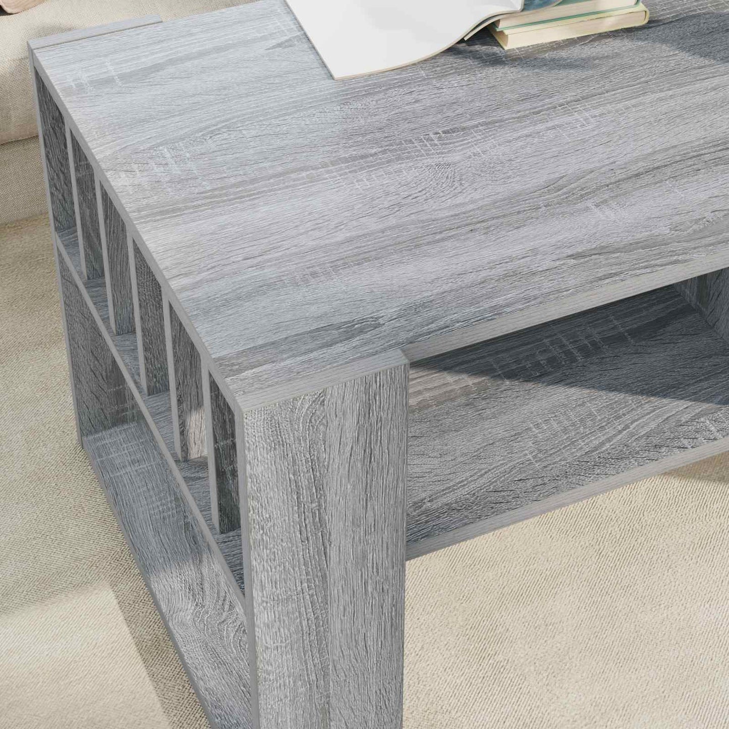 vidaXL Couchtisch Graues Sonoma 92 x 49,5 x 45 cm Holzwerkstoff