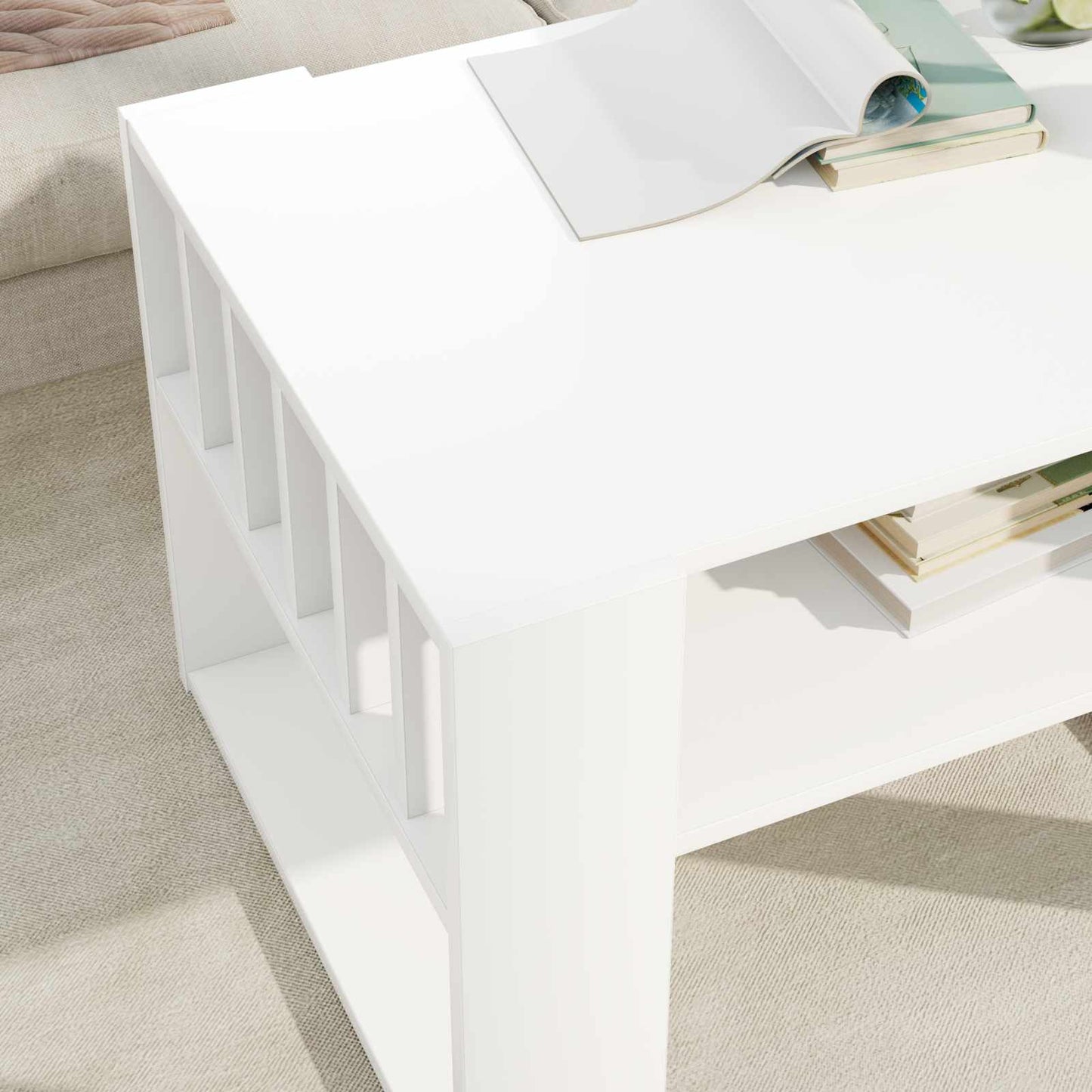 vidaXL Couchtisch Weiß 66 x 49,5 x 45 cm Holzwerkstoff