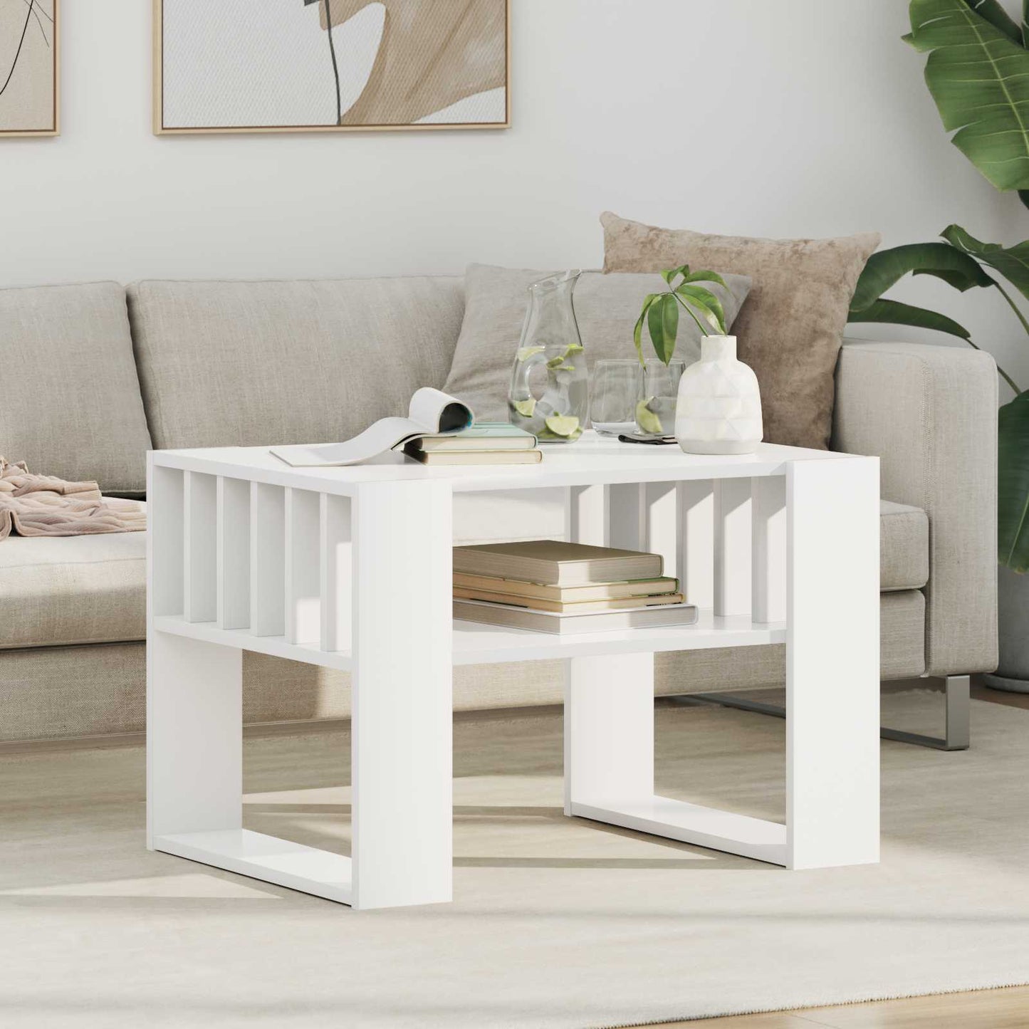 vidaXL Couchtisch Weiß 66 x 49,5 x 45 cm Holzwerkstoff