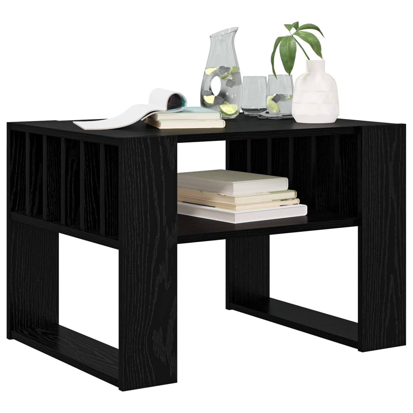 vidaXL Couchtisch Schwarz Eichen-Optik 66 x 49,5 x 45 cm Holzwerkstoff
