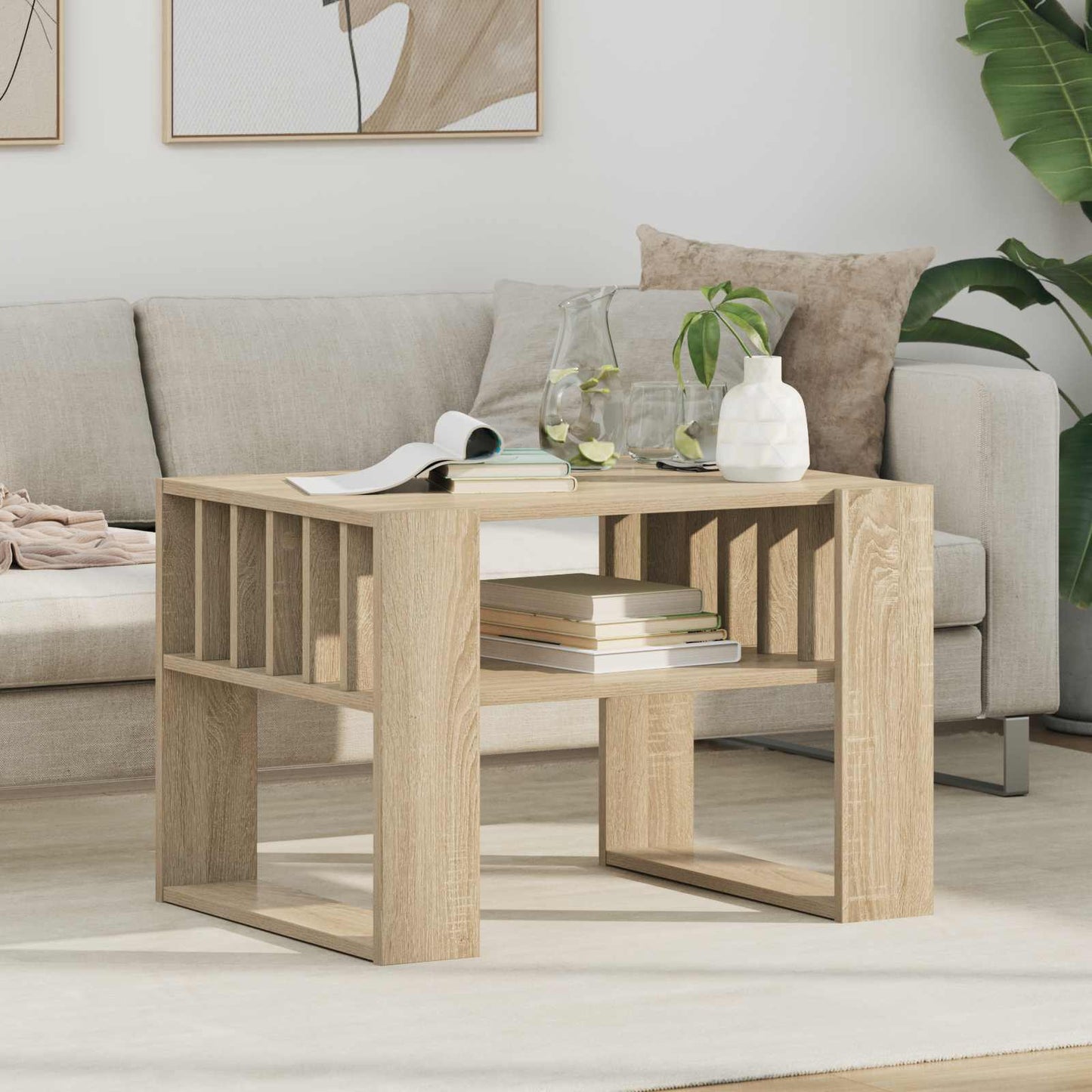 vidaXL Couchtisch Sonoma-Eiche 66 x 49,5 x 45 cm Holzwerkstoff