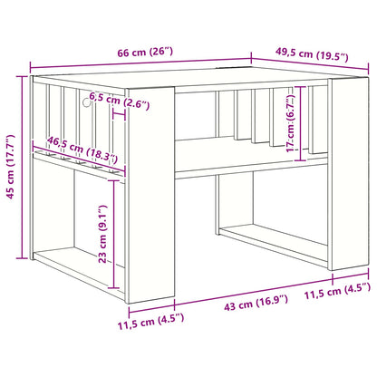 vidaXL Couchtisch Artisan-Eiche 66 x 49,5 x 45 cm Holzwerkstoff