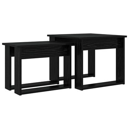 vidaXL Kaffeetisch Set 2 pcs Schwarz Eichen-Optik Holzwerkstoff
