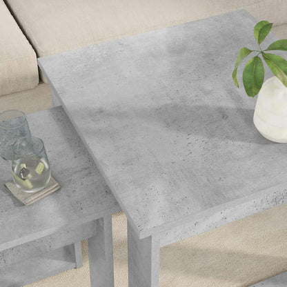 vidaXL Kaffeetisch Set 2 pcs Beton Grau Holzwerkstoff