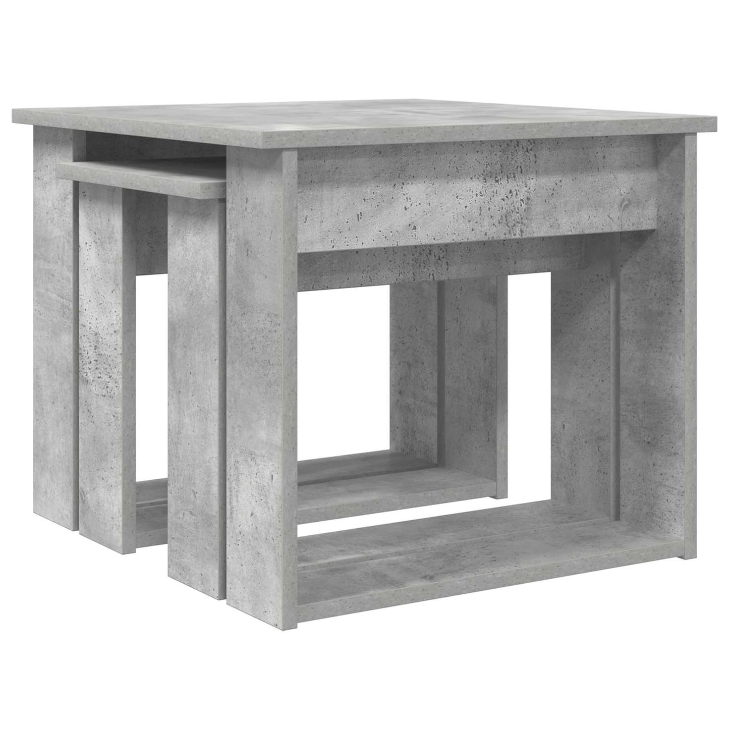 vidaXL Kaffeetisch Set 2 pcs Beton Grau Holzwerkstoff