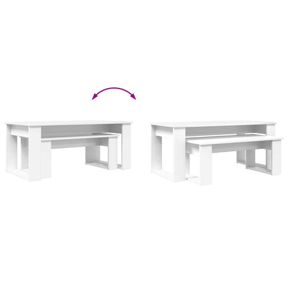vidaXL Kaffeetisch Set 2 pcs Weiß Holzwerkstoff
