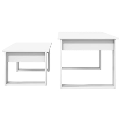 vidaXL Kaffeetisch Set 2 pcs Weiß Holzwerkstoff