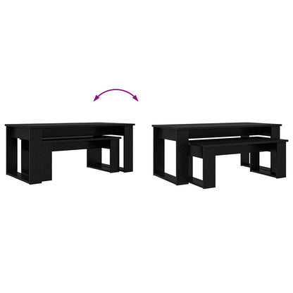 vidaXL Kaffeetisch Set 2 pcs Schwarz Eichen-Optik Holzwerkstoff