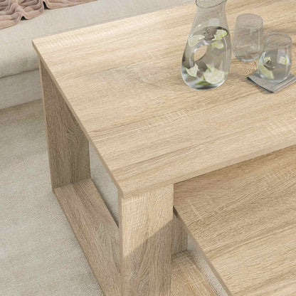 vidaXL Kaffeetisch Set 2 pcs Sonoma-Eiche Holzwerkstoff