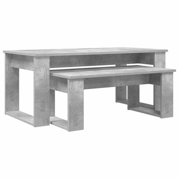 vidaXL Kaffeetisch Set 2 pcs Beton Grau Holzwerkstoff
