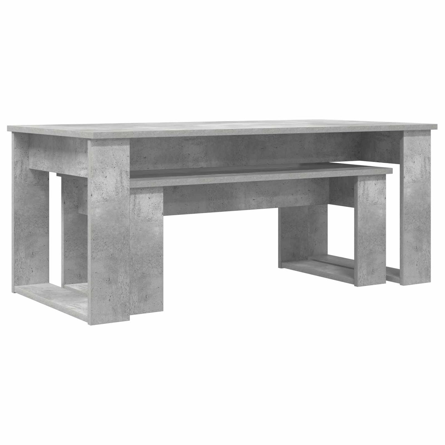 vidaXL Kaffeetisch Set 2 pcs Beton Grau Holzwerkstoff