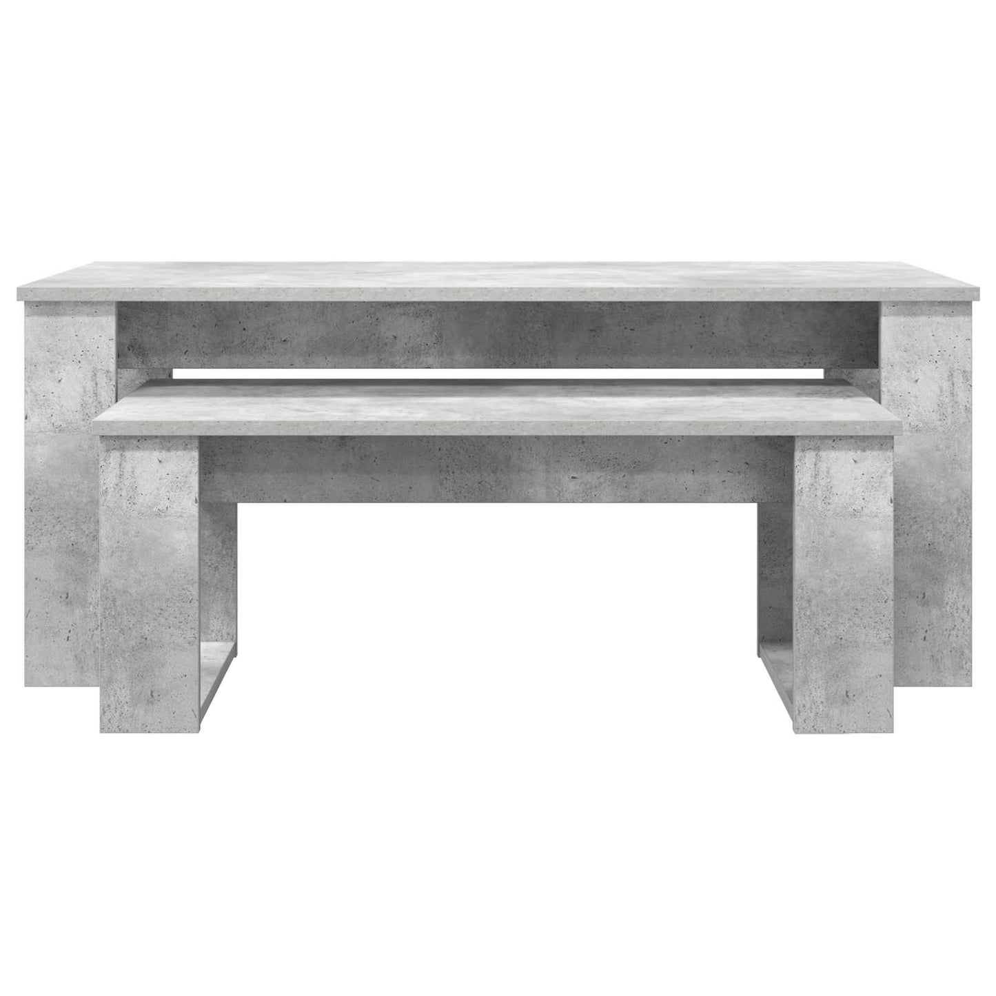 vidaXL Kaffeetisch Set 2 pcs Beton Grau Holzwerkstoff