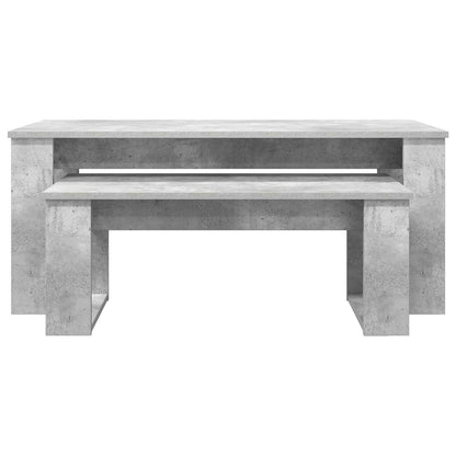 vidaXL Kaffeetisch Set 2 pcs Beton Grau Holzwerkstoff