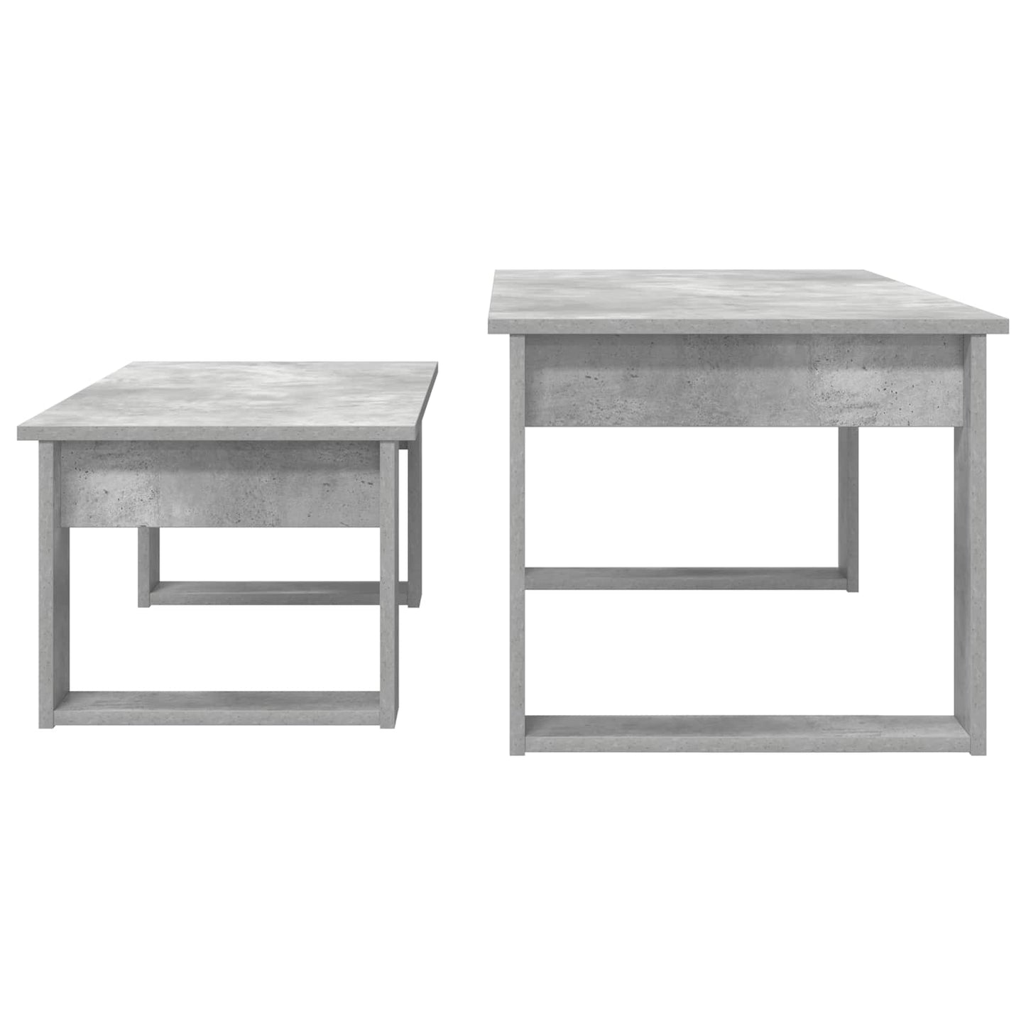 vidaXL Kaffeetisch Set 2 pcs Beton Grau Holzwerkstoff