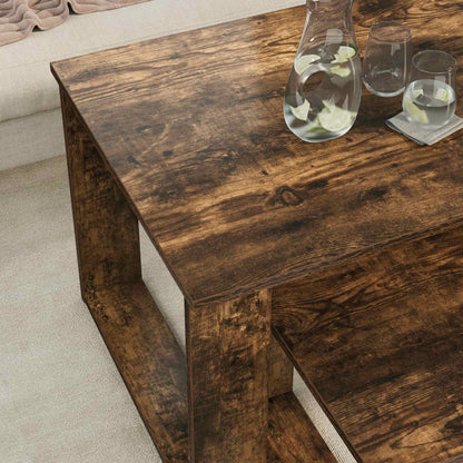 vidaXL Kaffeetisch Set 2 pcs Geräucherte Eiche Holzwerkstoff