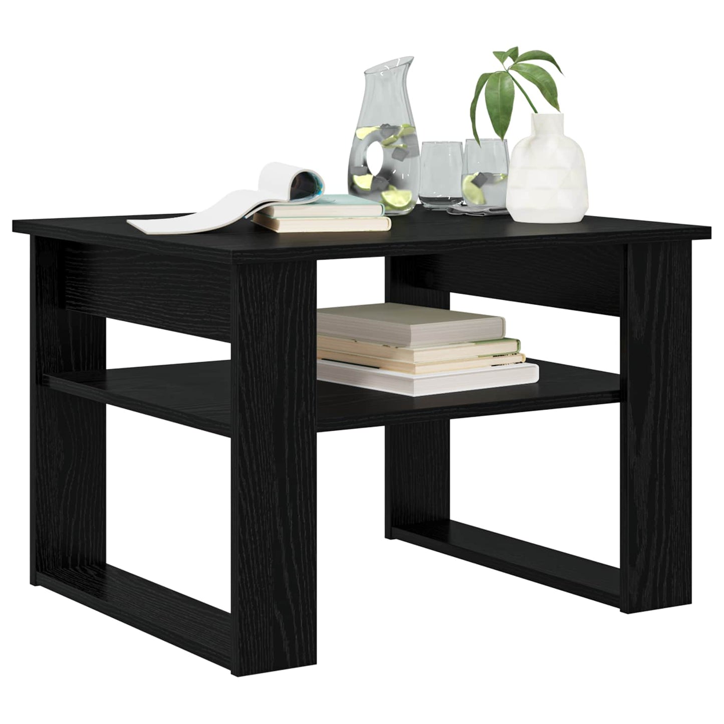 vidaXL Couchtisch Schwarz Eichen-Optik 64 x 54 x 44 cm Holzwerkstoff