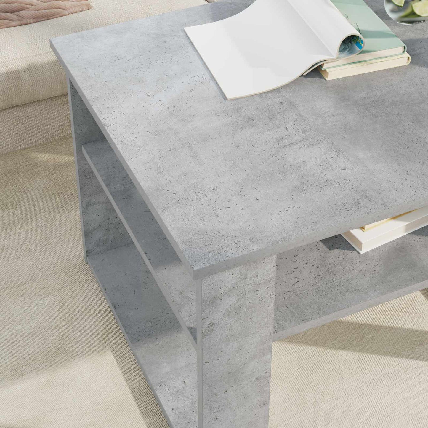 vidaXL Couchtisch Beton Grau 64 x 54 x 44 cm Holzwerkstoff