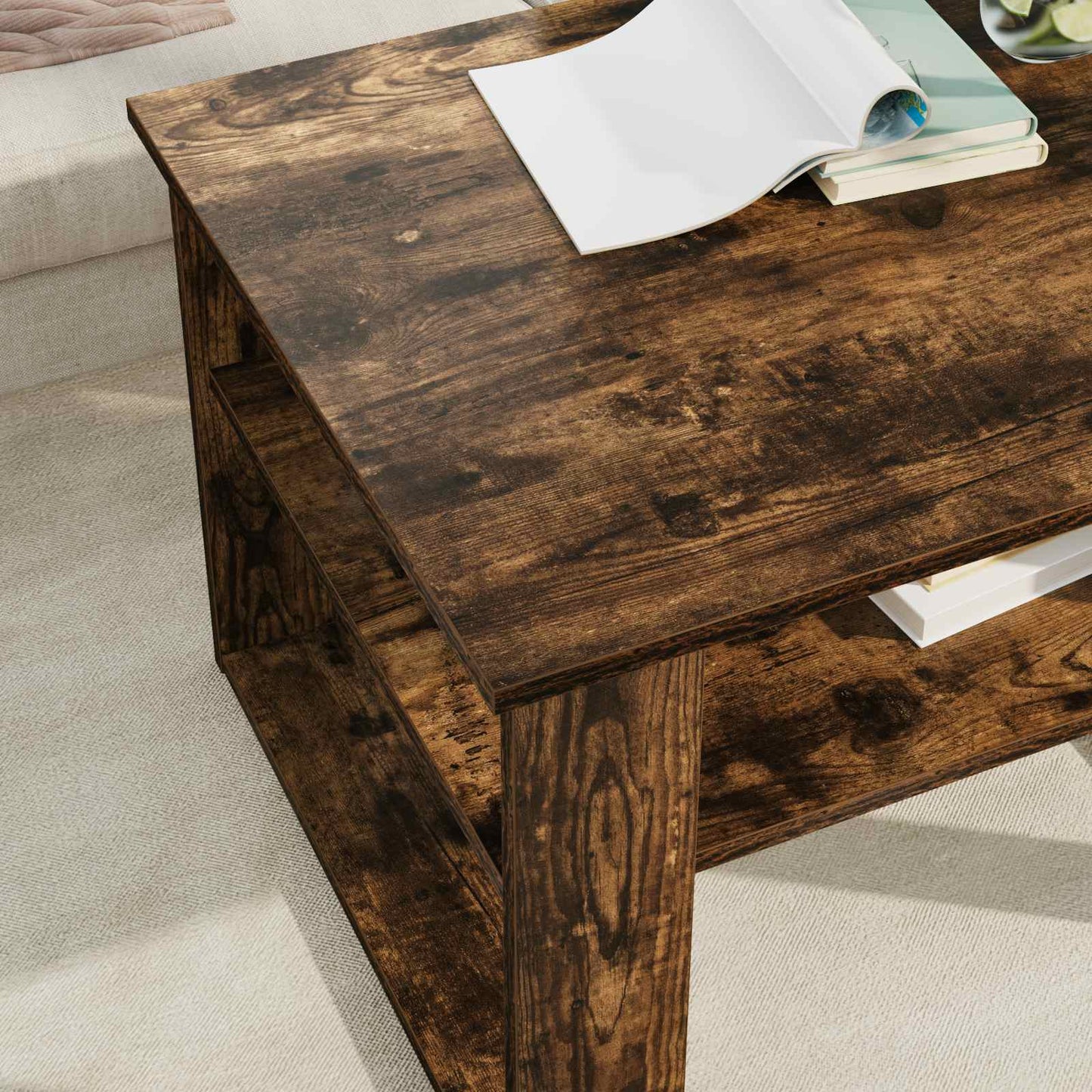 vidaXL Couchtisch Geräucherte Eiche 64 x 54 x 44 cm Holzwerkstoff
