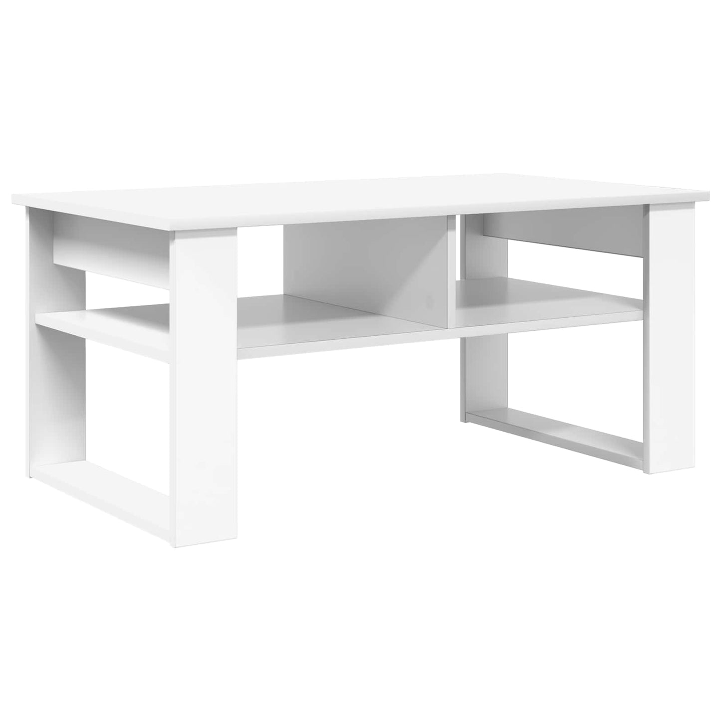vidaXL Couchtisch mit Speicher Weiß 96 x 54 x 44 cm Holzwerkstoff