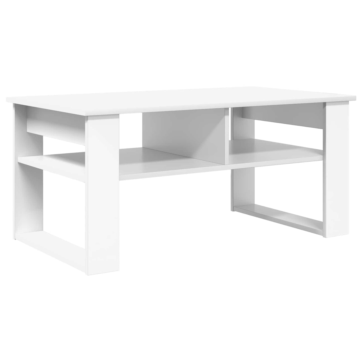 vidaXL Couchtisch mit Speicher Weiß 96 x 54 x 44 cm Holzwerkstoff