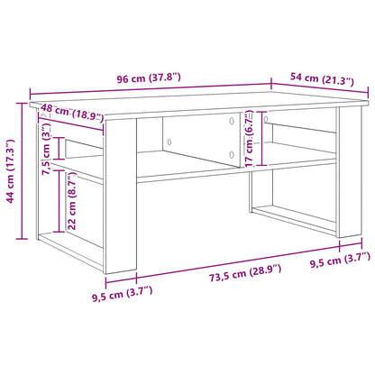 vidaXL Couchtisch Sonoma-Eiche 96 x 54 x 44 cm Holzwerkstoff