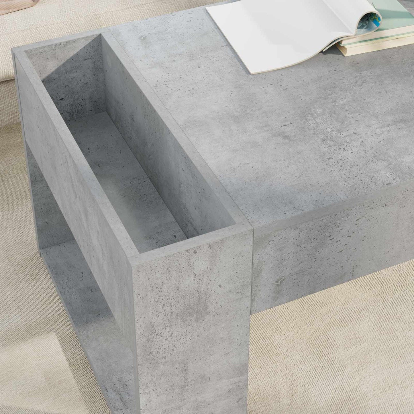 Couchtisch Beton Grau 110 x 50 x 41 cm Holzwerkstoff