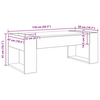 Couchtisch Beton Grau 110 x 50 x 41 cm Holzwerkstoff