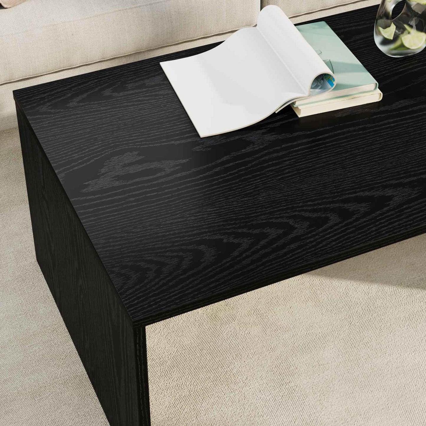 vidaXL Couchtisch Schwarz Eichen-Optik 95 x 50 x 34 cm Holzwerkstoff