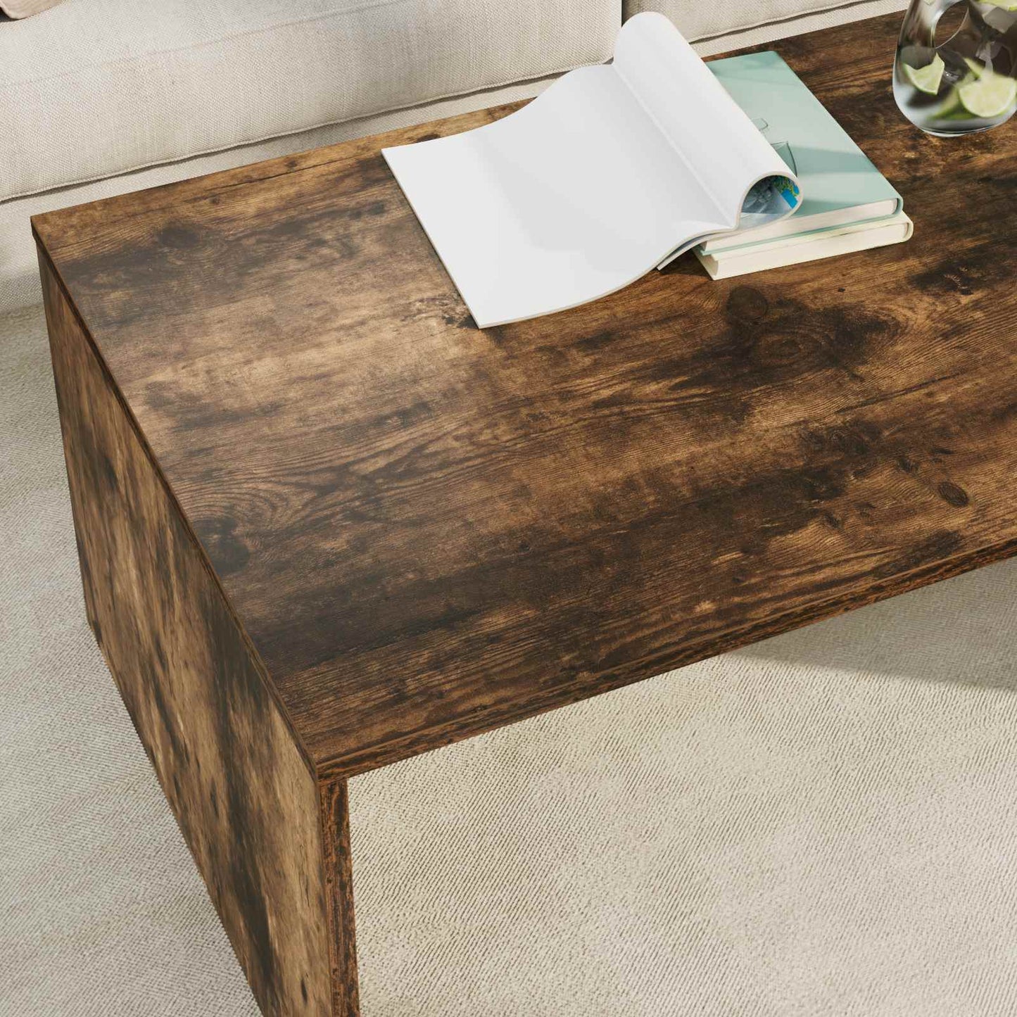 vidaXL Couchtisch Geräucherte Eiche 95 x 50 x 34 cm Holzwerkstoff