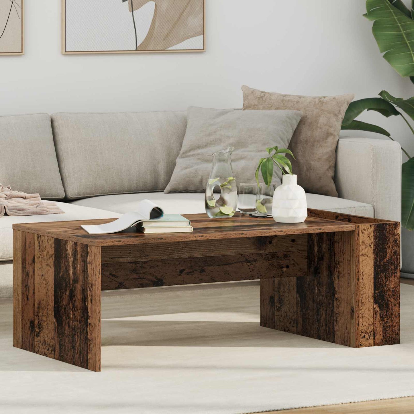 vidaXL Couchtisch Altholz 95 x 50 x 34 cm Holzwerkstoff