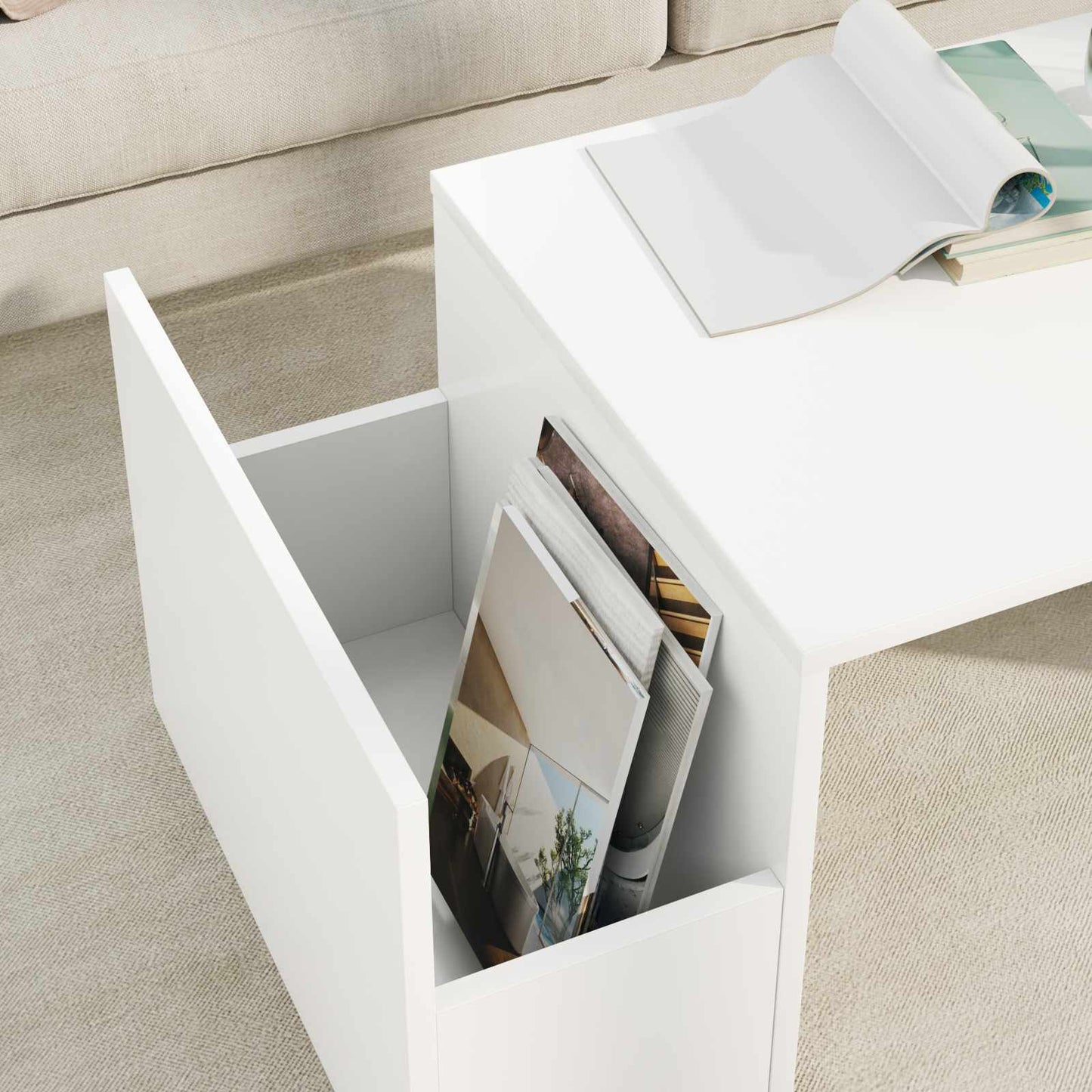 vidaXL Couchtisch Weiß 90 x 45 x 35 cm Holzwerkstoff