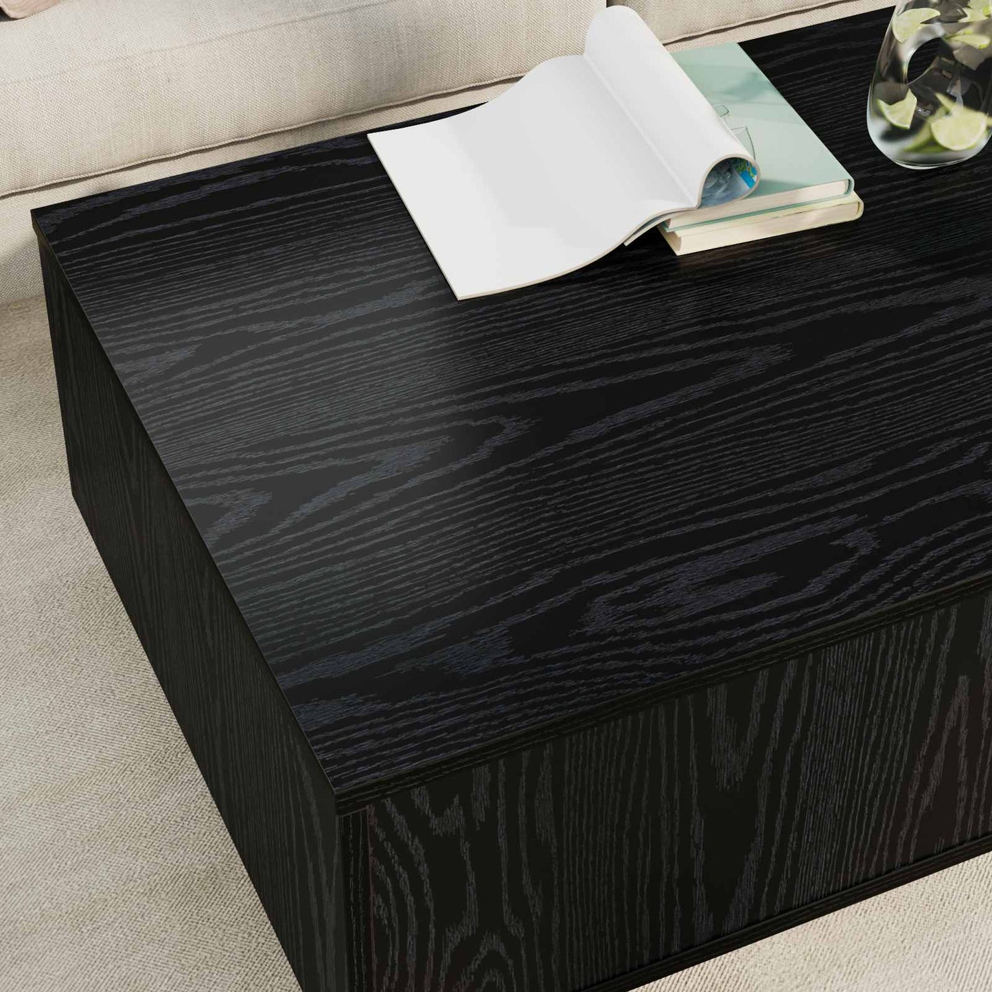 vidaXL Couchtisch Schwarz Eichen-Optik 95 x 55 x 31 cm Holzwerkstoff