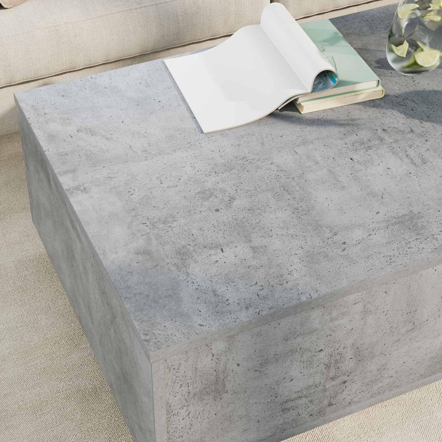 vidaXL Couchtisch Beton Grau 95 x 55 x 31 cm Holzwerkstoff