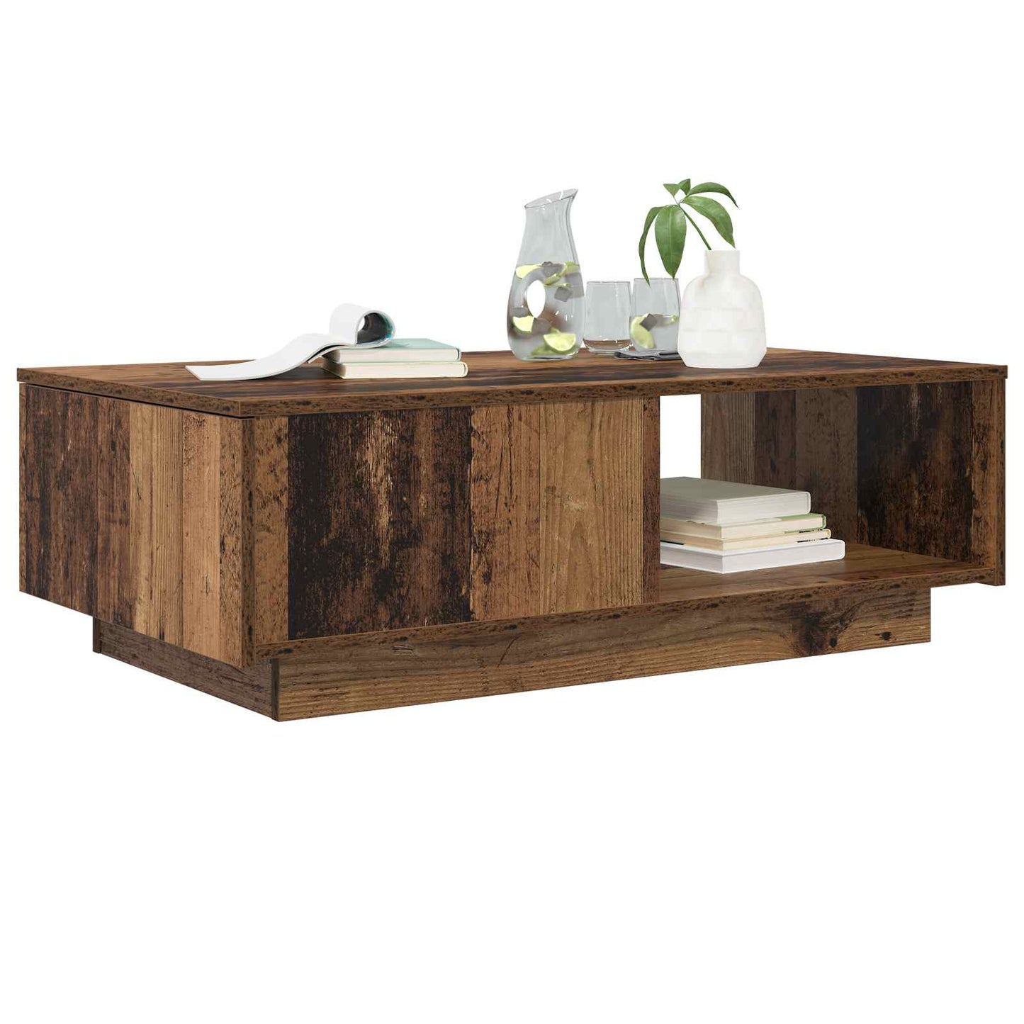 Couchtisch mit Schubladen Altholz 95 x 55 x 31 cm Holzwerkstoff