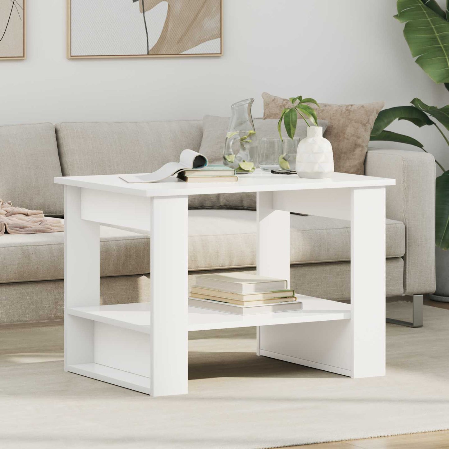 vidaXL Couchtisch Weiß 72 x 50 x 50 cm Holzwerkstoff