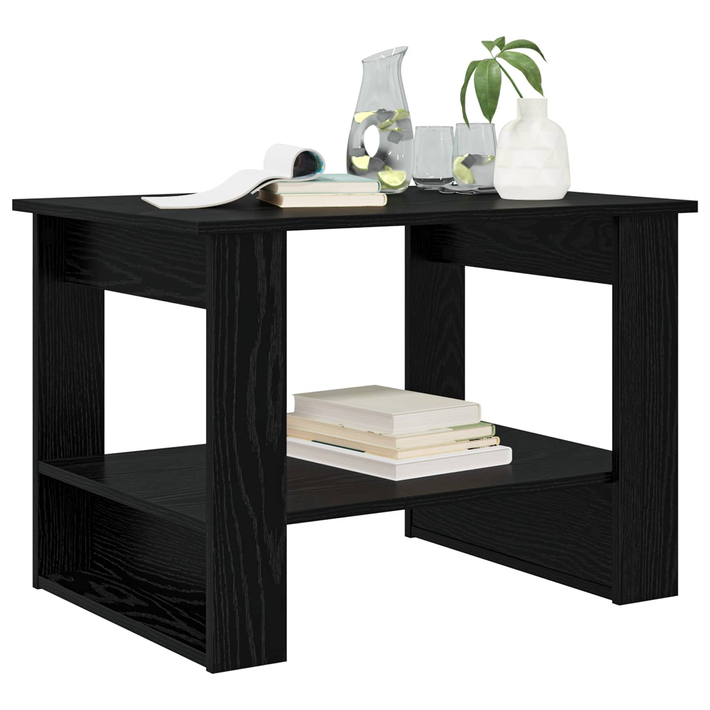 vidaXL Couchtisch Schwarz Eichen-Optik 72 x 50 x 50 cm Holzwerkstoff