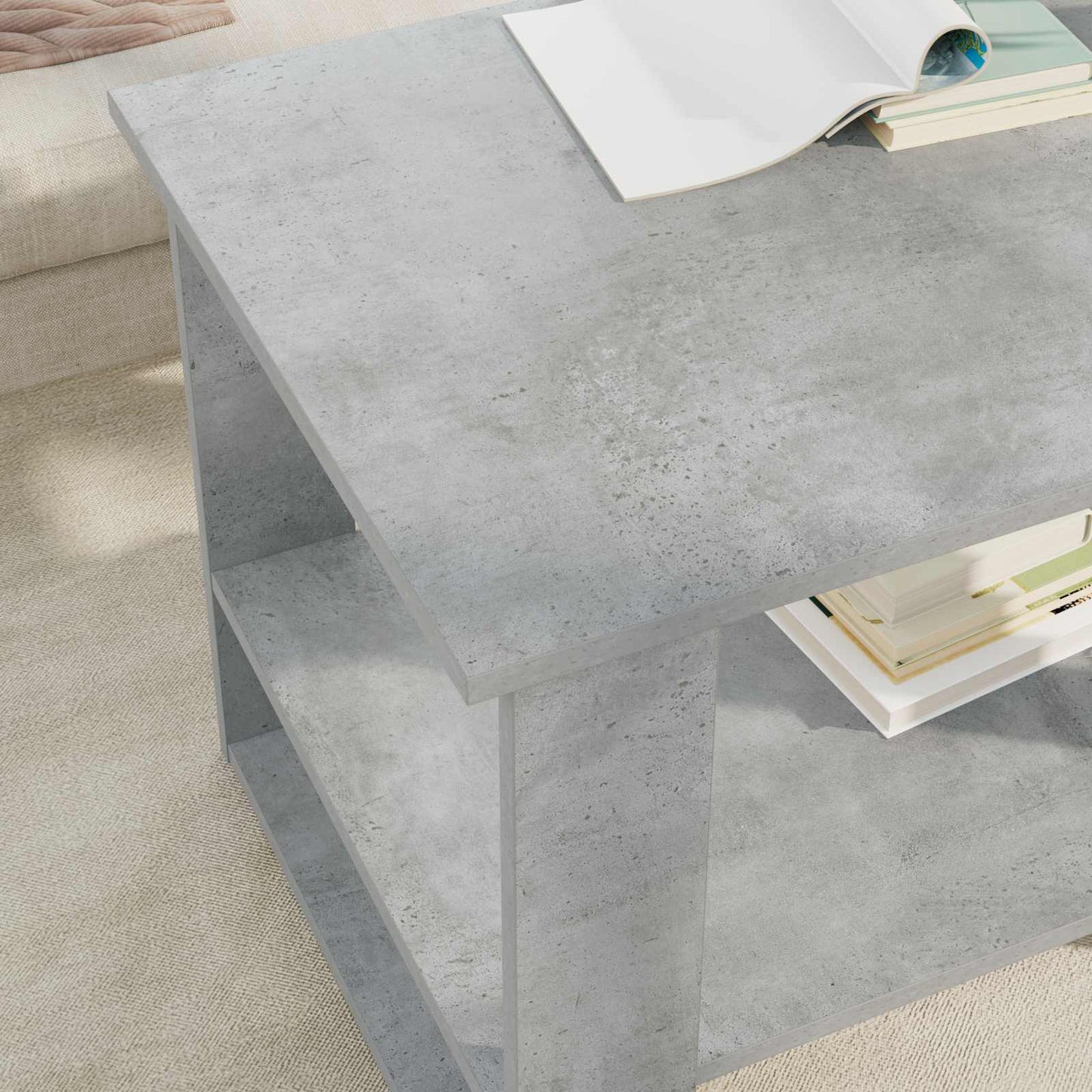 vidaXL Couchtisch Beton Grau 72 x 50 x 50 cm Holzwerkstoff
