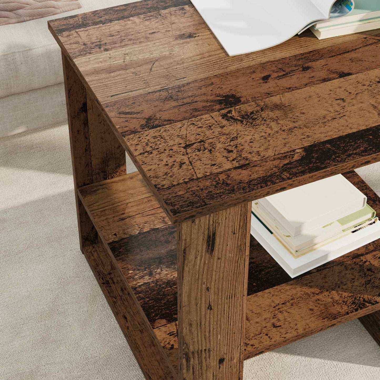 vidaXL Couchtisch Altholz 51 x 50 x 50 cm Holzwerkstoff